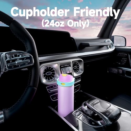 24 oz Insulated Water Bottle with Straw
