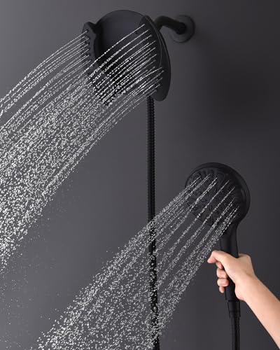2 in 1 Shower Head with Handheld Combo High Pressure Black 2.5 GPM (2 Count)
