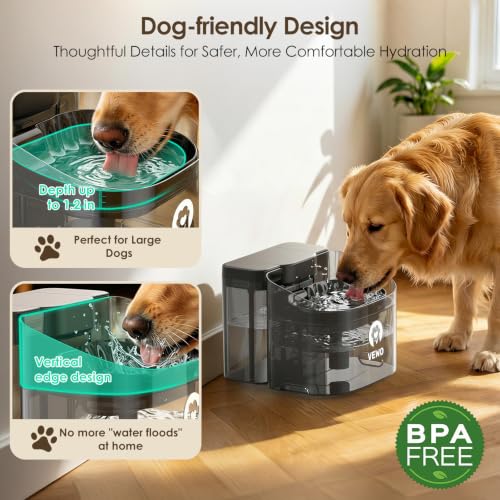 11L 372oz Large Dog Water Fountain