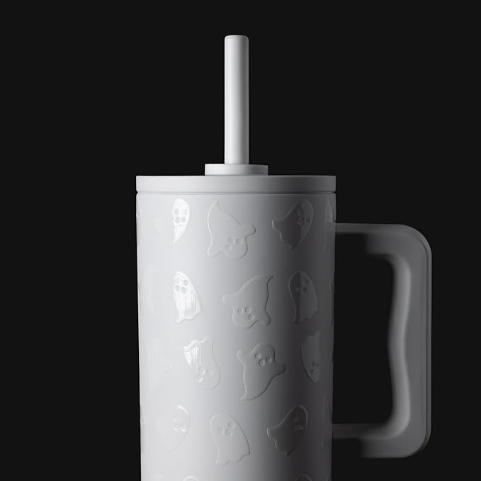 Simple Modern Halloween 40 oz Tumbler with Handle and Straw Lid | Leak-Proof Insulated Stainless Steel Water Bottle Travel Mug | Gifts for Women Men Him Her | Trek Signature | Cute Ghosts
