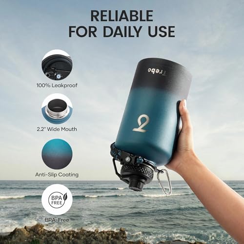 64 oz Water Bottle Stainless Steel with 3 Lids