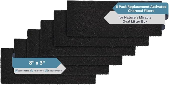 6-Pack Activated Carbon Litter Filters - 8