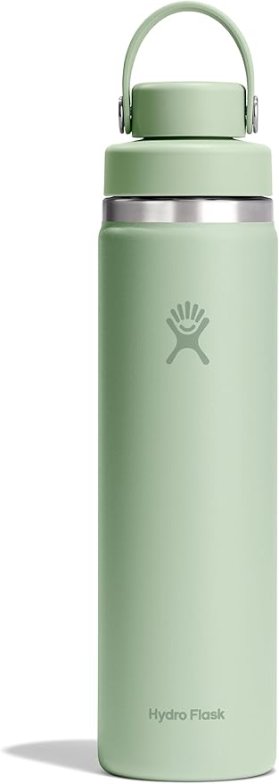 Hydro Flask Water Bottle - Insulated Stainless Steel - Wide Mouth Chug Lid, Non Spill, Leakproof in 24 Oz Aloe Green