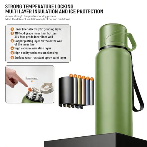 Double wall vacuum Leakproof stainless steel wide mouth insulated water bottle;tea tumbler with infuser