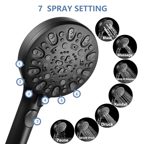 7 Spray Shower Head with Handheld