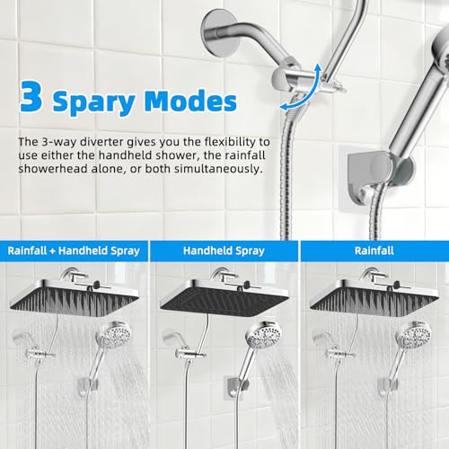 13'' 5 spray Rain Shower Head with 10