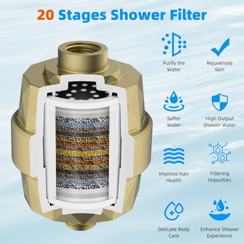 High Output 20 Stage Shower Filter for Hard Water