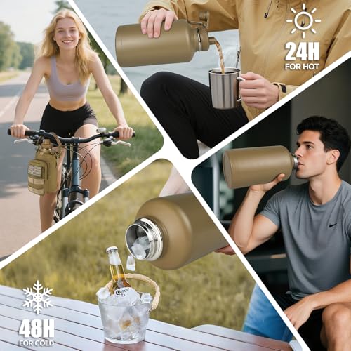 Half Gallon Water Bottle Insulated with Sleeve