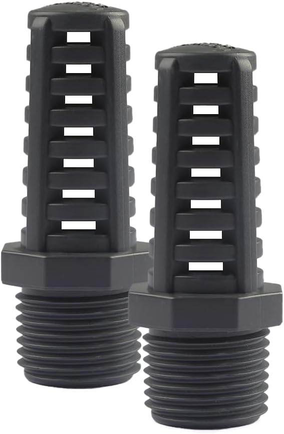 TOMEX 1/2 Inch Threaded Suction/Overflow Strainer, Screen Strainer 1/2 Inch (2 Pack)