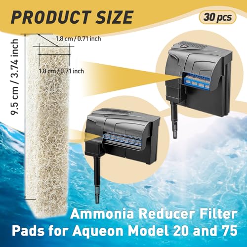30 Count Ammonia Reducer Filter Pads for Aqueon