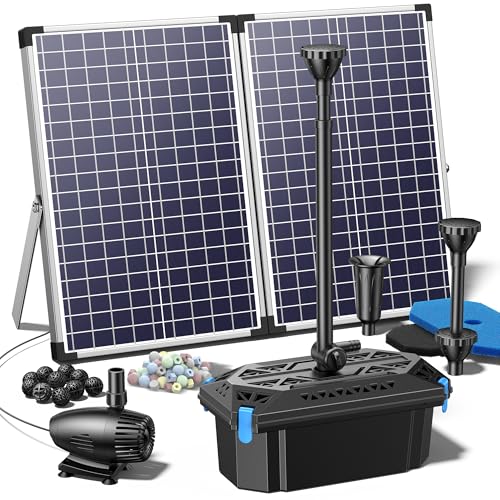 70W Solar Pond Filter Fountain with 660 GPH Water Pump Outdoor