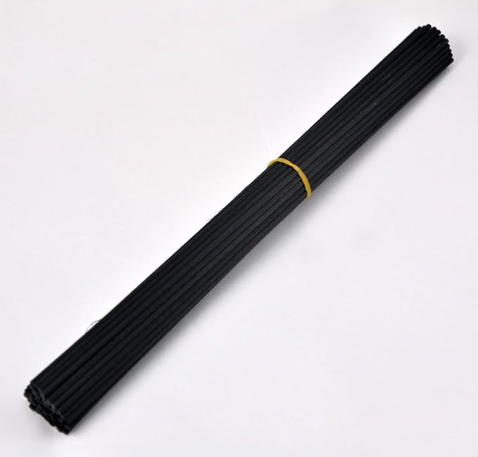 50 Pieces Fiber Reed Diffuser Replacement Refill Sticks for Aroma Fragrance (Black, 12" x3mm) - AquaVibe