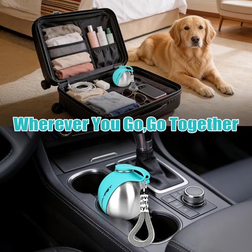 Portable Dog Water Bottle 10oz Stainless Steel Travel Dog Water Dispenser with Bowl No