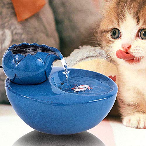 Ceramic Cat Drinking Water Fountain