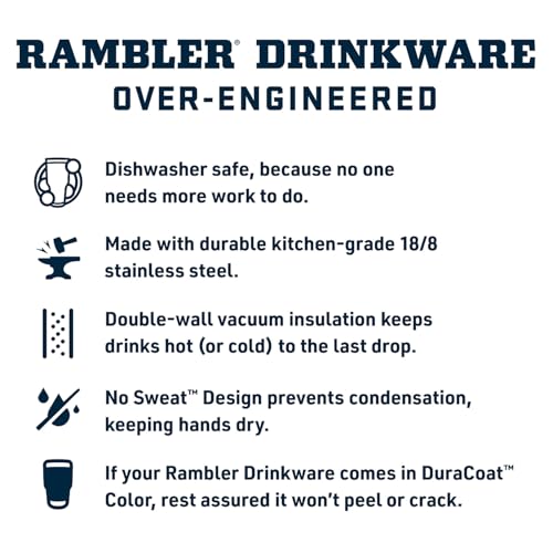 Rambler 25 oz Tumbler with Handle and Straw Lid