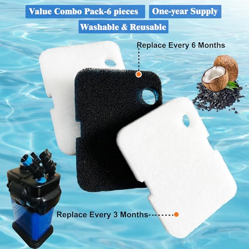 6Pcs Canister Filter Pads Refills for Cascade 700 (6 Count)