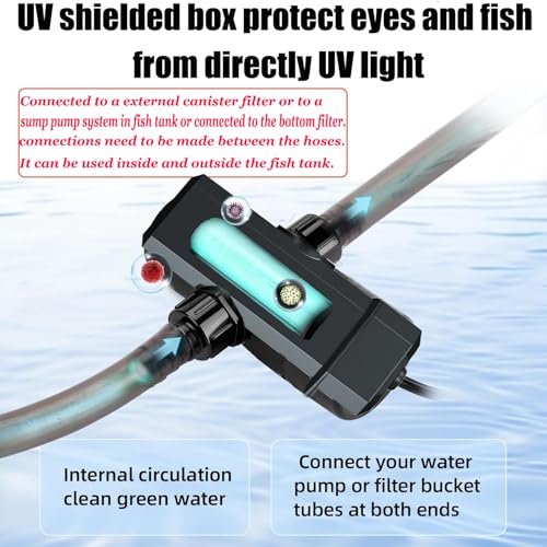 Aquarium UVC Clean Light 7W Algae Clear Green Bloom Clean Fish Tank UVC Water Clean Lamp for Sump Pond Filter Tank