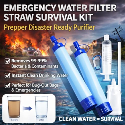 Portable Water Filter Straw Kit (2 Count)