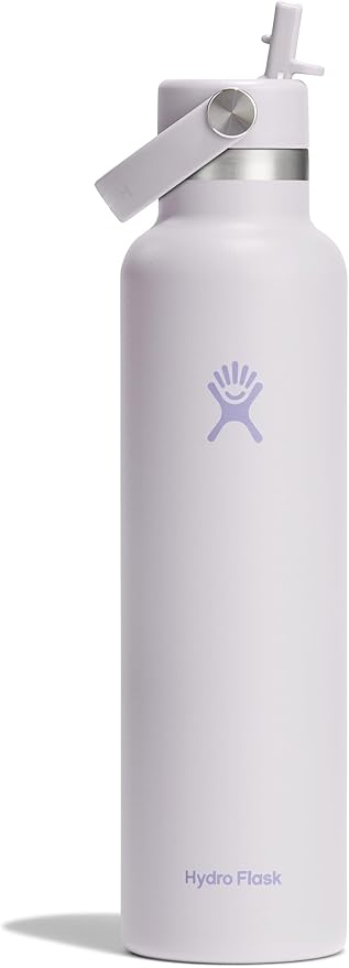 Hydro Flask Water Bottle - Insulated Stainless Steel - Straw Lid, Non Spill, Leakproof in 24 Oz Cloud Pink