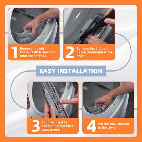 DC61 02595A Dryer Lint Screen Filter Replacement Compatible Samsung+Brush