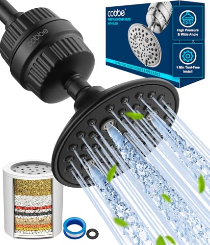 6 Setting High Pressure Filtered Shower Head Combo