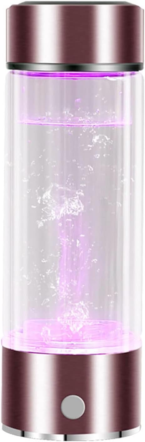 Hydrogen Water Generator Ionizer Hydrogen Alkaline Water Bottle Machine Maker Portable PEM Technology Make Hydrogen Content Up to 800-1200 PPB USB Rechargeable Colorful Lights 450ML