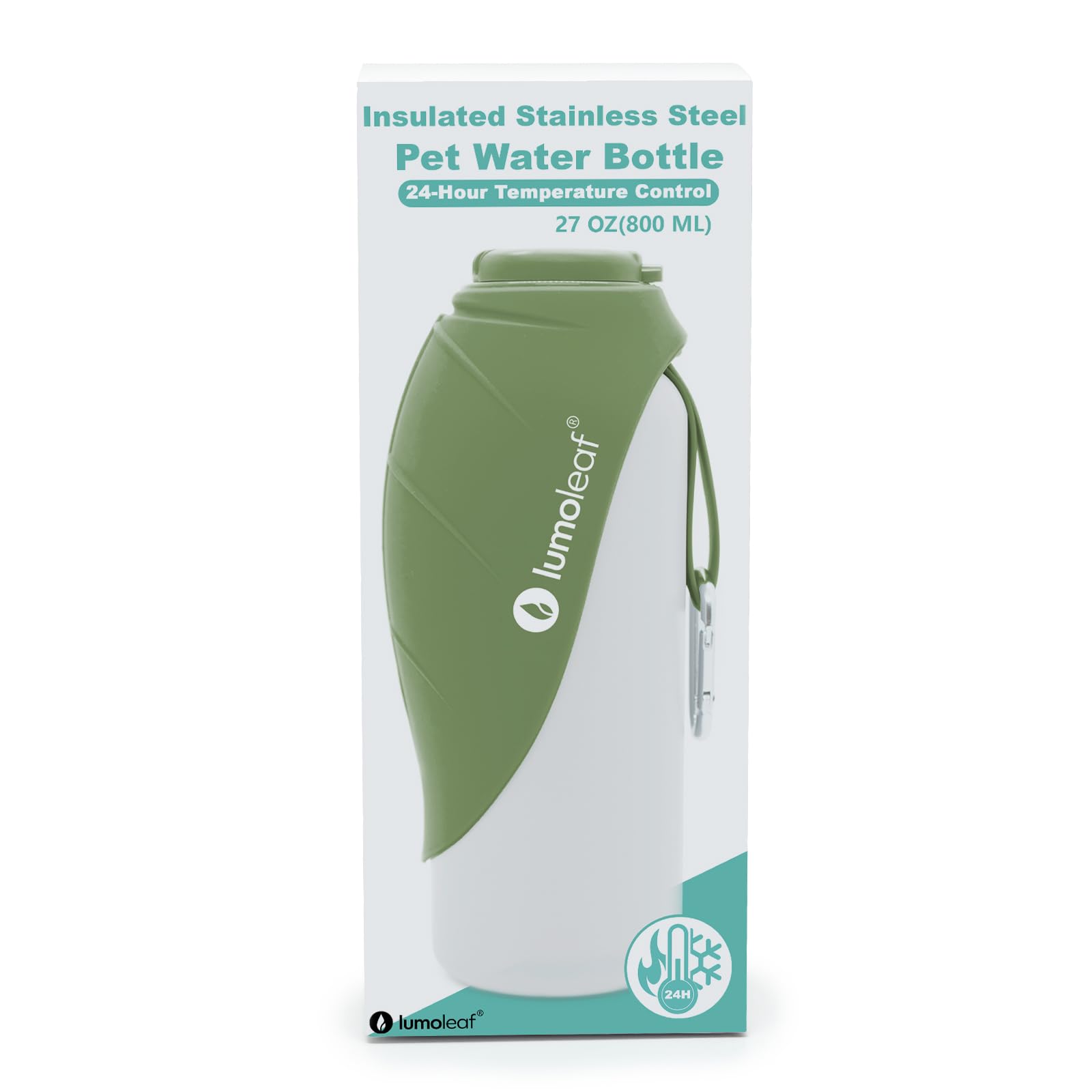 Insulated Dog Water Bottle 27 oz Stainless Steel