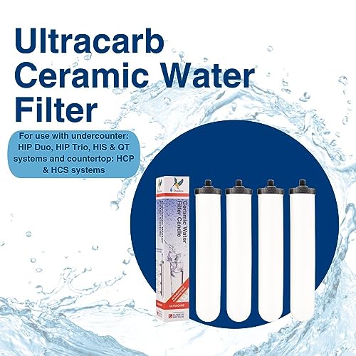W9123053 ¦ 10" UltraCarb ¦ Authentic Drinking Water Ceramic Replacement Candle Element Filter ¦ 9501 ¦ White ¦ NSF Certified ¦ BSP Thread ¦ (4 Count)