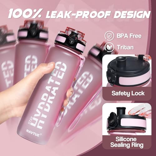 Water Bottle 32 oz Motivational Time Marker Tritan Bottle