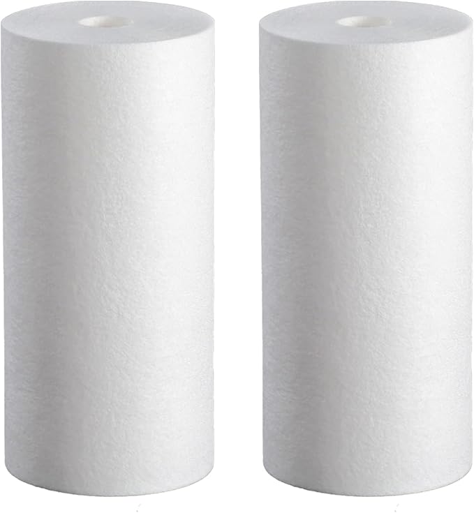 10" x 4.5" Whole House Sediment Water Filter, 5 Micron 10-inch Big Water Filter Replacement Cartridge Compatible with W15-PR, DGD-5005, FP15B, HD-950A, GXWH35F, GXWH30C, 2 Pack