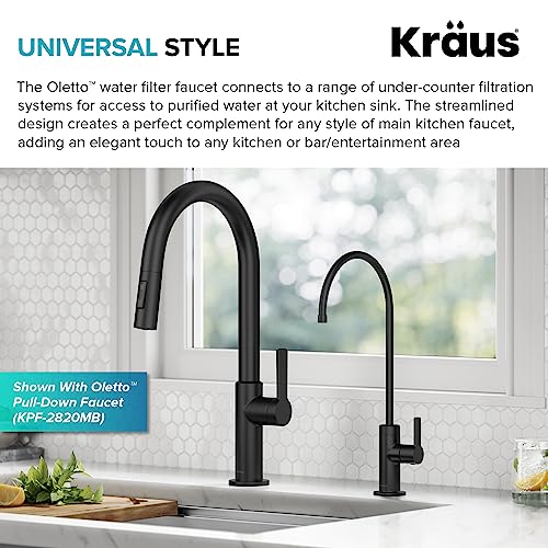 Oletto Single Handle Drinking Water Filter Faucet for Reverse Osmosis or Water Filtration System in Matte Black