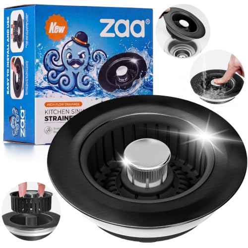 3 in 1 Kitchen Sink Drain Strainer Stopper Removable Basket Pop