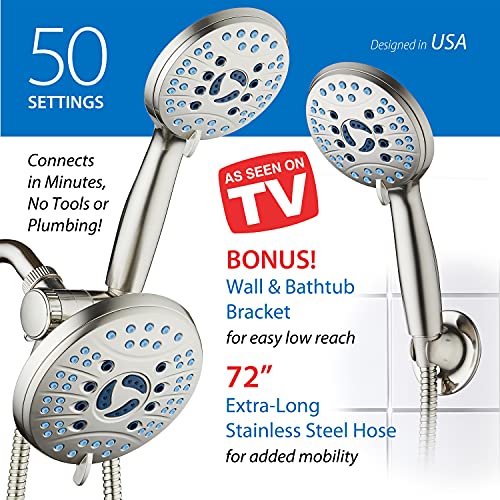AquaCare 50 mode High Pressure 7 inch Shower Head Combo w