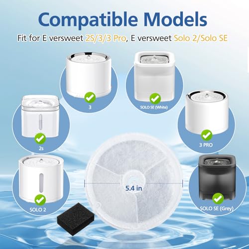 12 PCS Upgraded Filter Unit 3.0 Pet Cat Water Fountain Filter (12 Count)