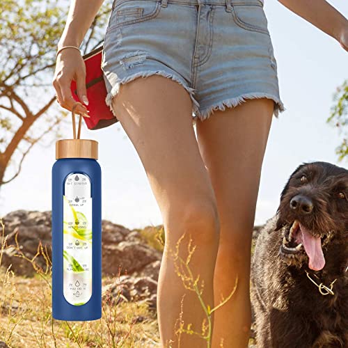 Glass Water Bottles 32 Oz with Silicone Sleeve
