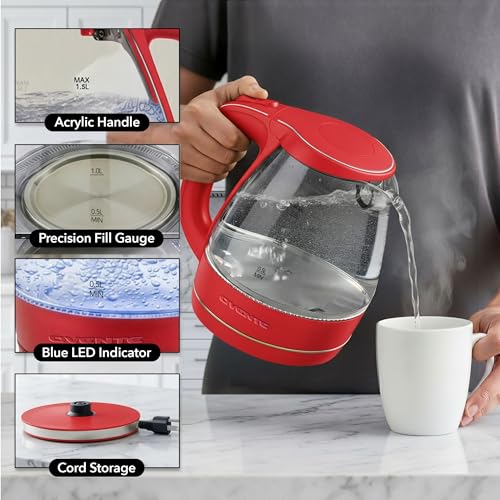 1.5L Glass Electric Kettle Water Boiler