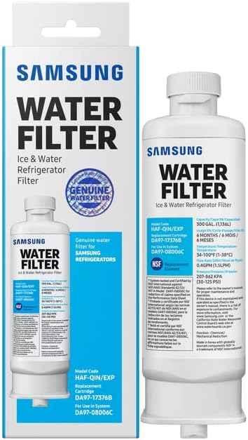 Samsung HAF-QIN/EXP Genuine Refrigerator Water Filter, Reduces 99% of Harmful Contaminants for Clean, Clear Drinking Water, 6-Month Life, Easy Install, Pack of 1