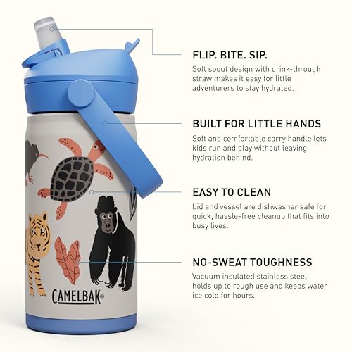 Thrive Flip Straw Kids Stainless Steel Bite Valve Water Bottle