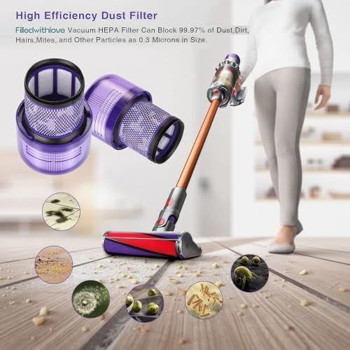 2 Pack V12 Vacuum Filter Replacement Compatible for Dyson V12 Detect Slim