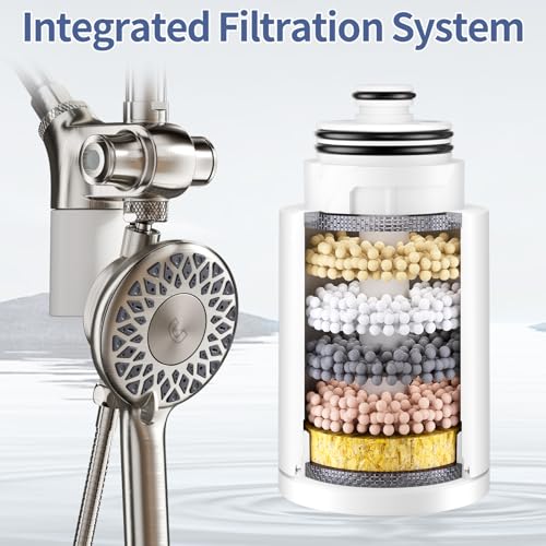 Filtered Rain Shower Head with Handheld Spray Combo