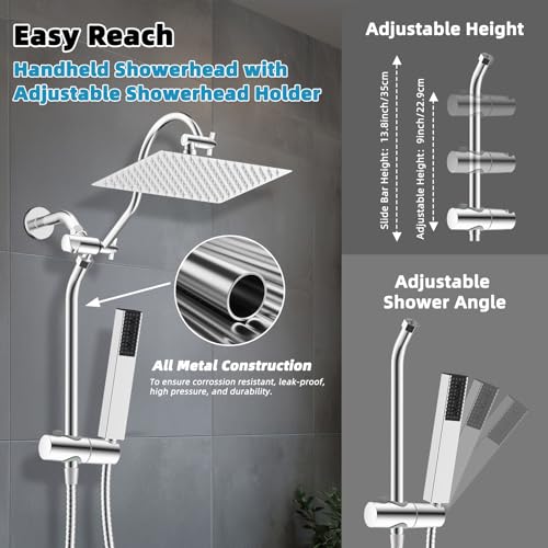 12'' Rainfall Shower Head with 4