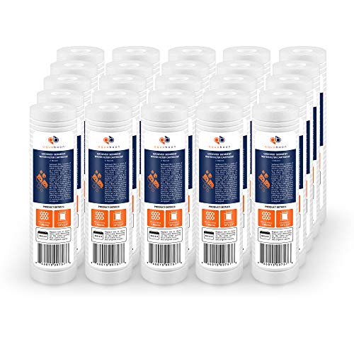 Whole House 1 Micron 10 x 2.5 PP Grooved Sediment Water Filter Cartridge Replacement Compatible with AP110