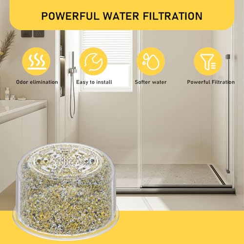 4 Pack Shower Head Filter Replacement Cartridge Compatible with All Canopy Fixed & Handheld Filtered Shower Head (4 Count)