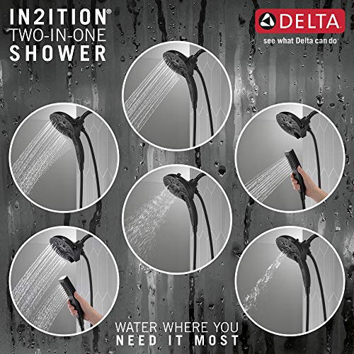 58620-BL25-PK 2-in-1 Dual Shower Head, Black, 5 Spray Settings, Lifetime Limited Warranty