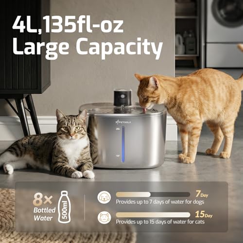 Wireless Cat Water Fountain Stainless Steel