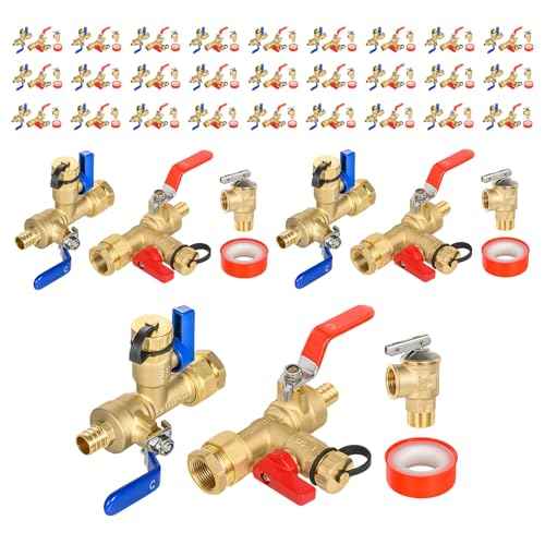 3 4 Inch GUOFIS IPS Tankless Water Heater Valve Kit with Pressure Relief Valve (30 Count)