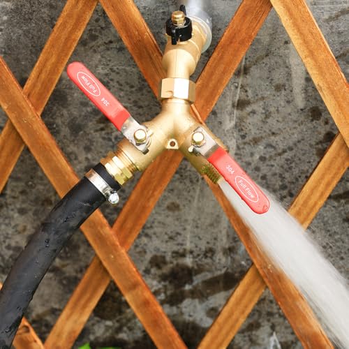 2 Way Hose Splitter Heavy Duty Brass Y Valve Garden Faucet 1 Pack