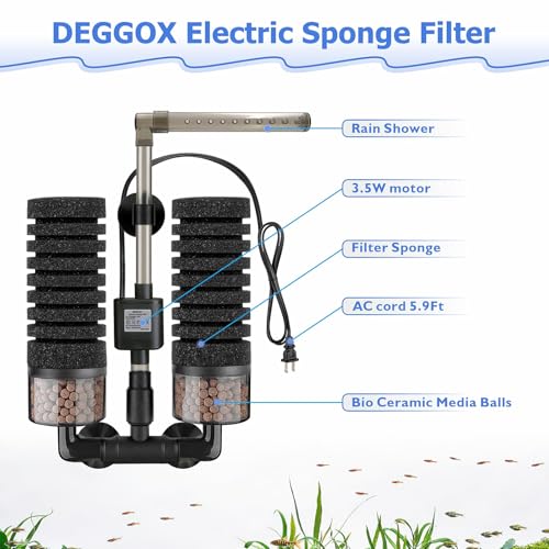 Upgrade Aquarium Electric Power Sponge Filter with Submersible Pump