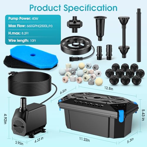 RGB Pond Filter with Pump Fountain Kits