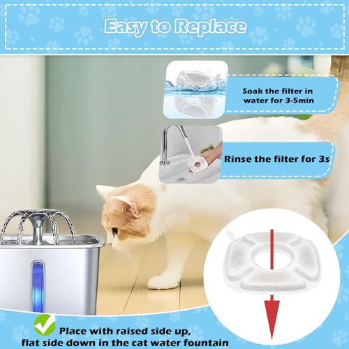 39 Pcs Cat Water Fountain Filters for Veken 95oz (39 Count)
